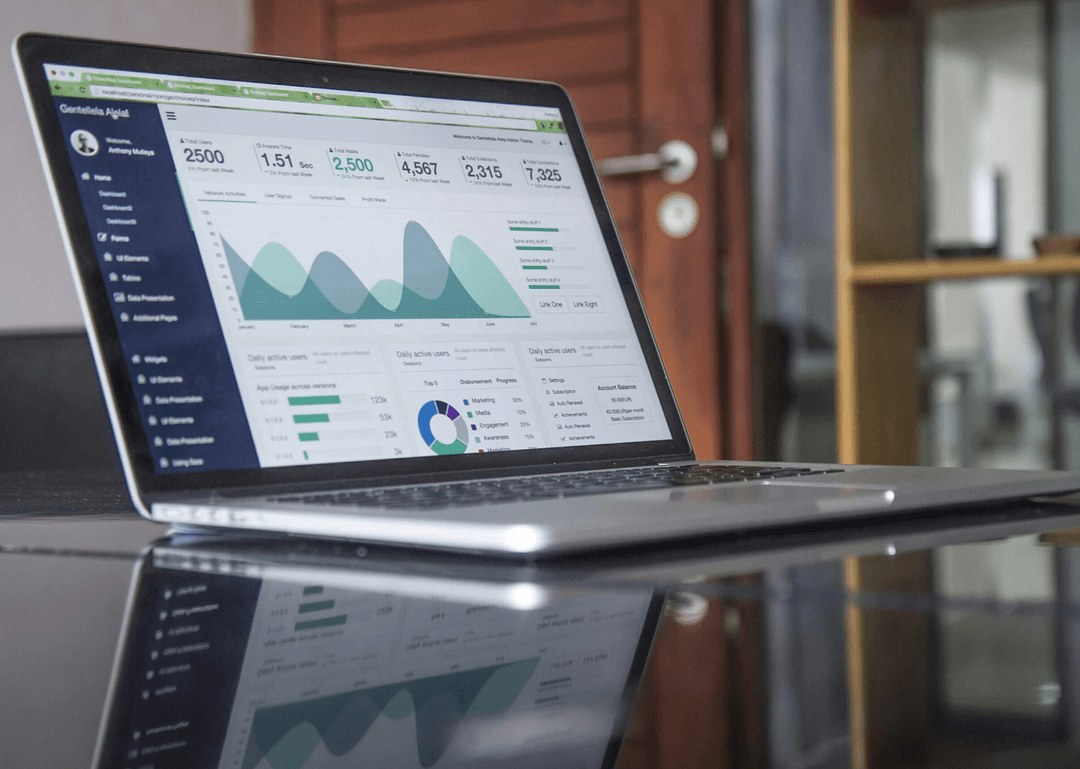 Social media dashboard on computer screen
